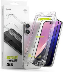 Ringke Easy Slide Tempered Glass 2pcs Black (iPhone 15 / 16)
