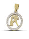 Themelidis Jewels Charm Зодиакален Знак Водолей от Бяло Злато 9 Карата с Зиркон
