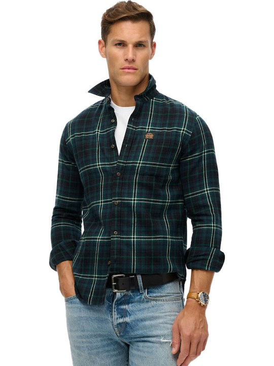 Lumberjack Langärmlig Baumwolle Hemd Geprüft Navy