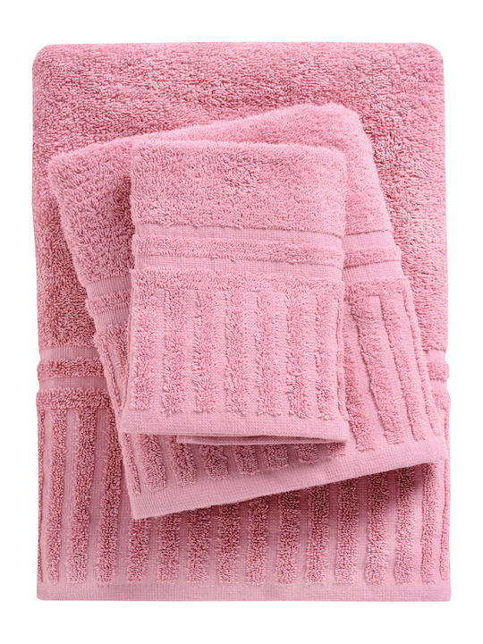 Das Home Bath Towel Set 3pcs 0749 Pink Weight 4...