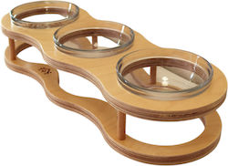 Wooden Feeding Stand Triple Ring-2769