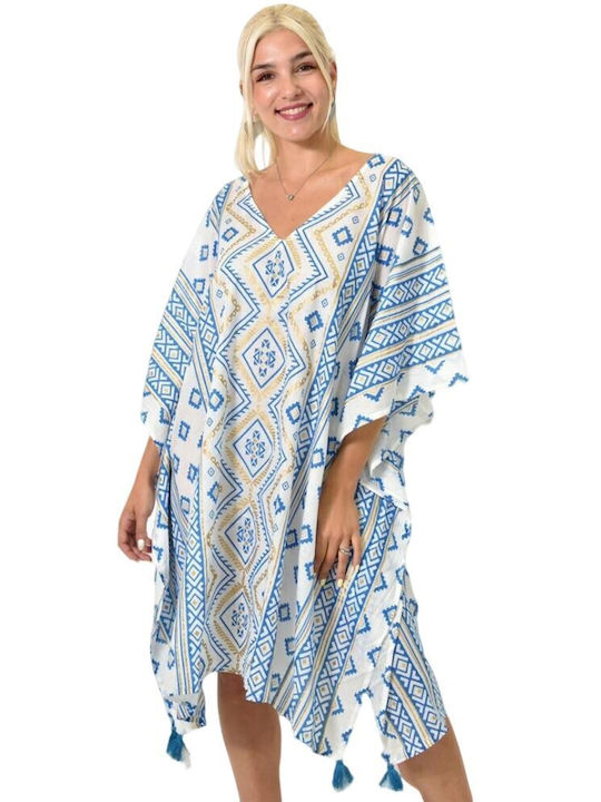 Potre Damen Kaftan Strand Blue