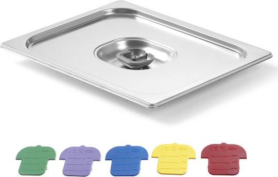 Капак за Гастронорм Контейнер с Цветни Щипки HACCP GN1/4 265x162mm Неръждаема Стомана Hendi 805244