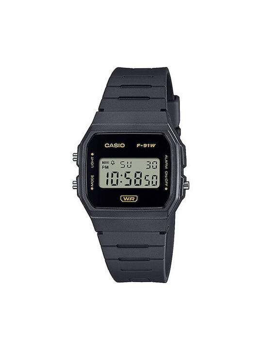 Casio Digital Uhr Chronograph Batterie mit Schwarz Kautschukarmband