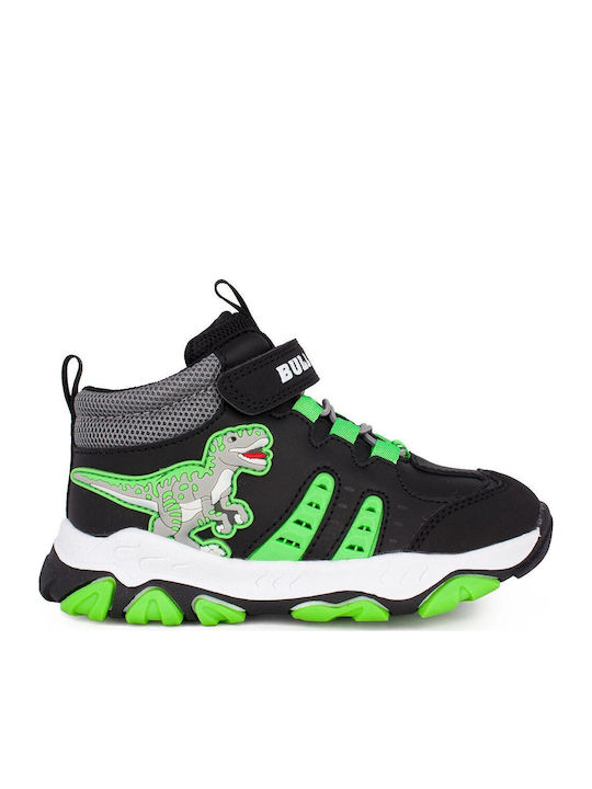 Παιδικά Sneakers High με Σκρατς & Φωτάκια Μαύρα