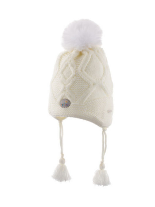 Kids Beanie Knitted White