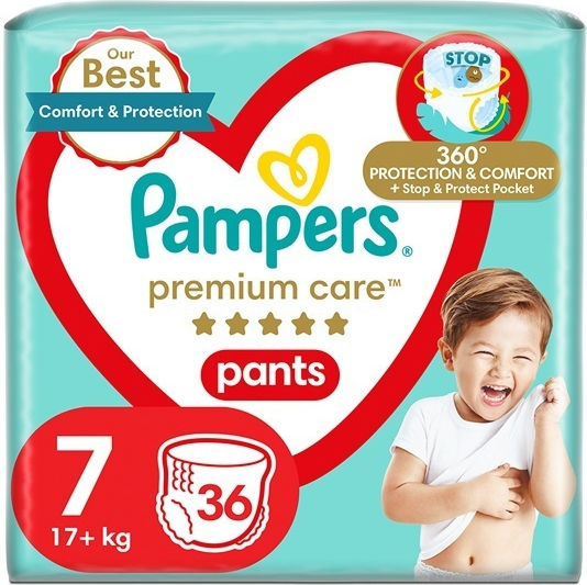 Pampers Πάνες Βρακάκι Premium Care No. 7 για 17+kg 36τμχ