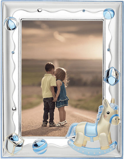 Themelidis Jewels Kinder Fotorahmen Silber Blau 9x13cm