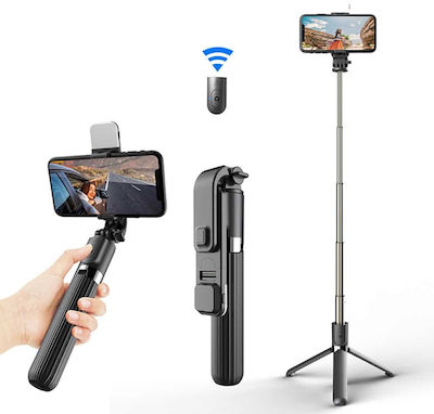 Techsuit Selfie Stick με Bluetooth Μαύρο