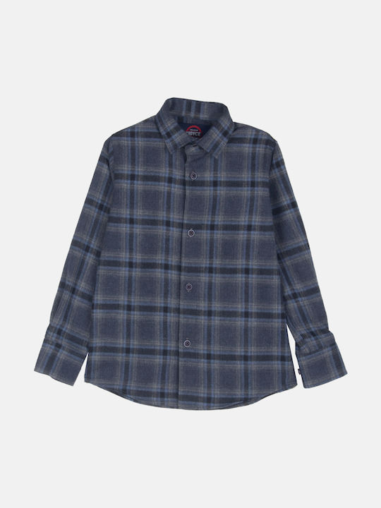 Joyce Kids Checked Shirt Navy Blue