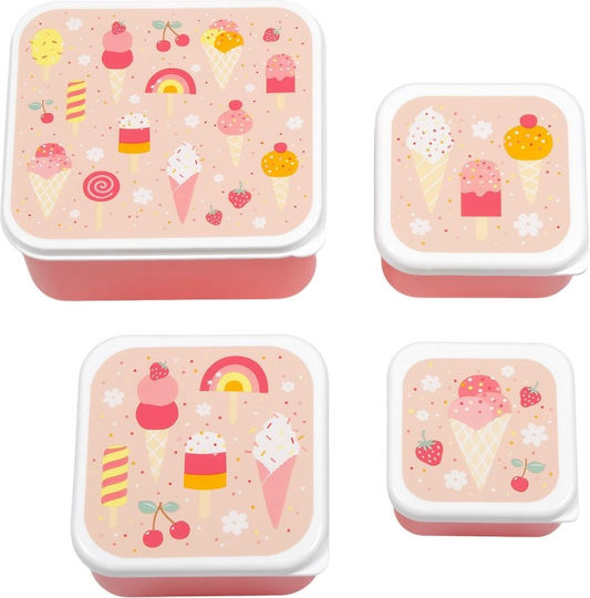 A Little Lovely Company Plastik Kinder Lunchset Mehrfarbig