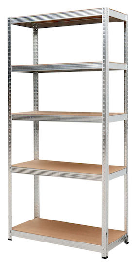 Awtools 5-shelf Rack 200x90x40 Load Capacity 200kg 4.0mm Push-fit Quick Assembly