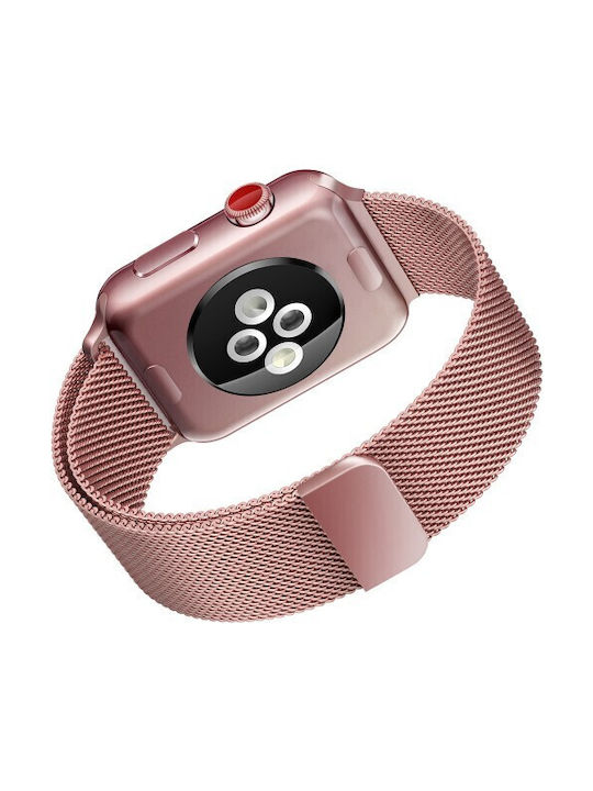 Rose Gold Milanese Metal Strap Apple Watch 38 40 41 Mm Universal Size Series 1 2 3 4 5 6 7 8 9 Rose Gold
