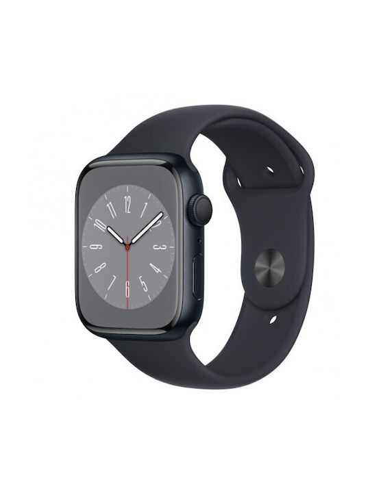 Silicone Strap Compatible Apple Watch 45 Mm Series 8 Apple Watch Ultra 49 Mm Size M L Black