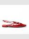 Miss Belgini Flache Slingbacks mit Schnallen Rot