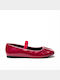 Miss Belgini Pleated Ballet Flats Red