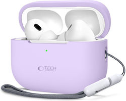 Tech-Protect Silicone Θήκη Σιλικόνης σε Λιλά χρώμα για Apple AirPods Pro 2