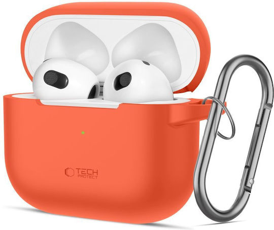 Tech-Protect Silicone Hook Θήκη Σιλικόνης με Γάντζο Neon Orange για Apple AirPods 3