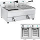 Double Chamber Commercial Deep Fryer Taps 230v 2x16l