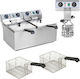 Elektrische Fritteuse Doppelkammer Timer 2x9l