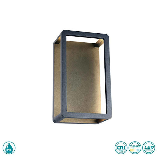 Viokef Wall-Mounted Outdoor Lighting Lantern LED IP65 10W with Warm White Light 15.1x26.1x12.5cm