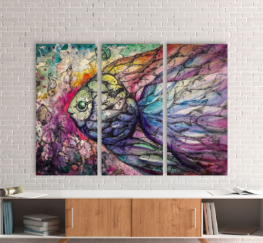 I-gallery Τρίπτυχος Πίνακας σε Καμβά 100x100cm
