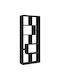 Bookcase Black Velvet-Black Metal 67x25x161.5cm