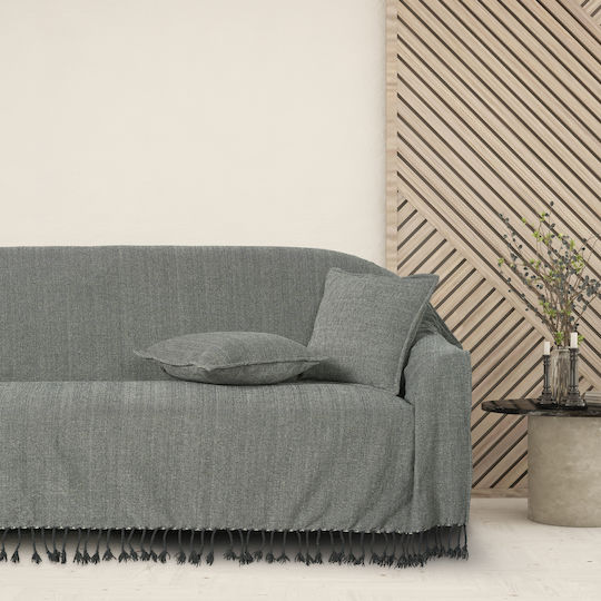 Das Home 0275 Ριχτάρι Τριθέσιου Καναπέ Chenille 180x300εκ. Λευκό