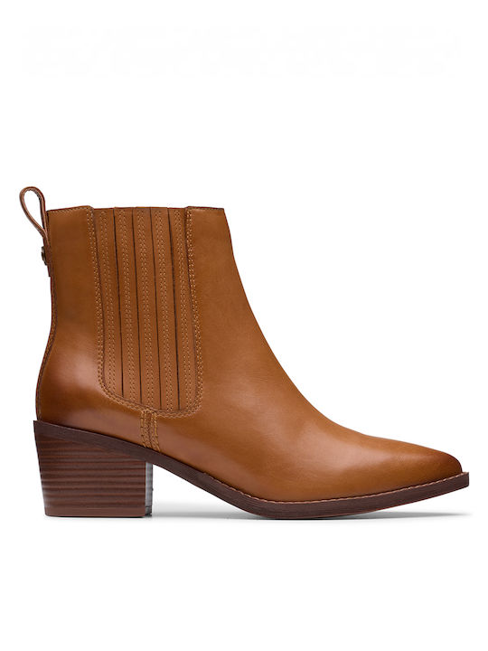 Clarks Leder Damen Knöchelstiefel Tabac Braun