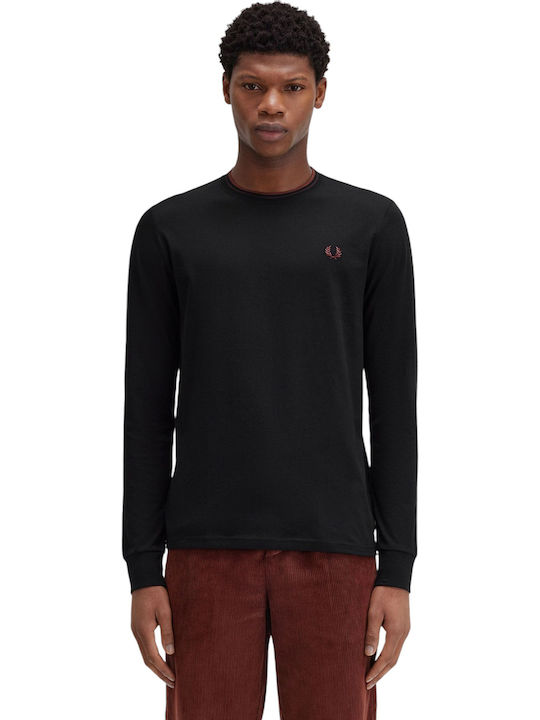 Fred Perry Μπλούζα Μακρυμάνικη Μαύρη