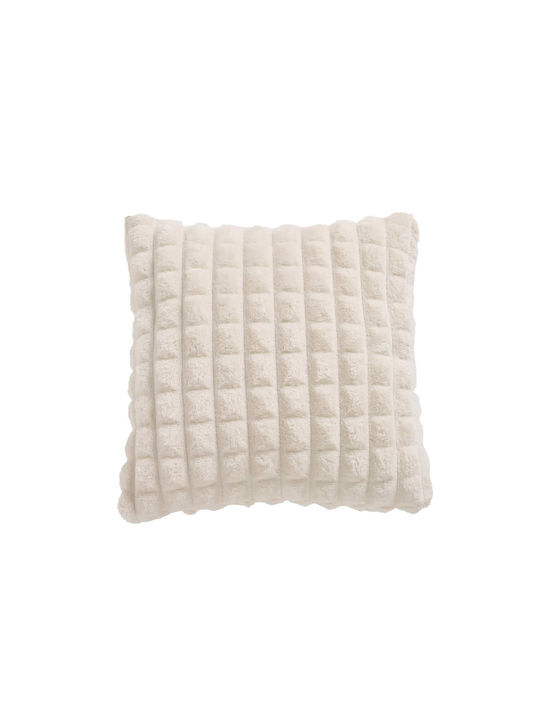 Das Home Μαξιλάρι Καναπέ 1356 Fleece Εκρού 40x40εκ.