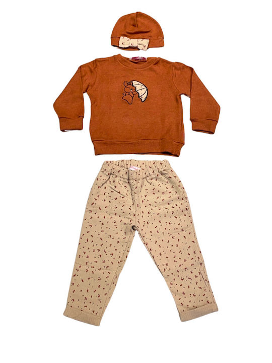 Kids' Set with Pants Winter 2pcs Beige