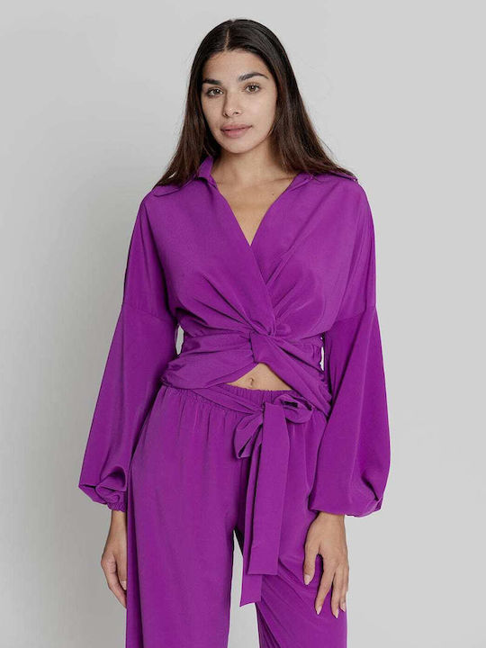 Moutaki Women's Blouse Long Sleeve with V Neckl...