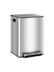 HomCom Waste Bin Recycling made of Stainless Steel with Pedal Silver 20lt 1pcs