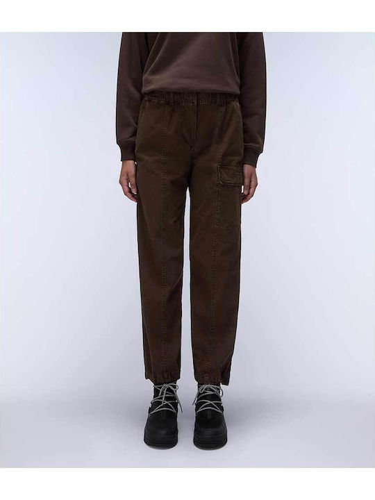 Women's Fabric Cargo Trousers Brown