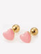 Златни Детски обици Studs Сърце от Неръждаема стомана