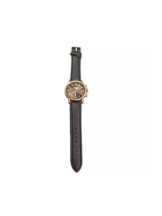 Watch with Black Leather Strap