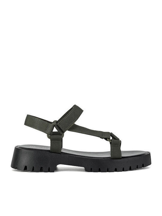 Jenny Fairy Flache Sandalen für Damen in Khaki ...