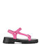 Damen Flache Sandalen Fuchsie