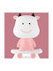 ForHome Kinder Nachttischlampe Rosa 32x23x15εκ. Kleiner Bulle
