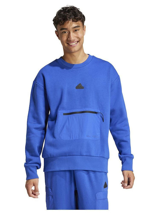 Adidas City Men's Sweatshirt with Pockets Blue