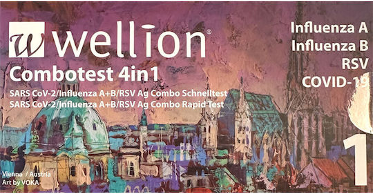 Wellion Combotest 4in1 Διαγνωστικό Τεστ Ταχείας Ανίχνευσης Αντιγόνων Covid-19, Γρίπης & RSV 1τμχ