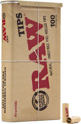Raw Unrefined 100 Pre-rolled Tips Tin Case