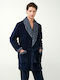 Vamp Χειμερινή Ανδρική Ρόμπα Fleece Blue