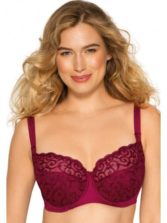 Gaia Bra with Light Padding Underwire Bordeaux