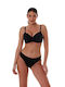 Bluepoint Padded Underwire Bikini Bra with Adjustable Straps Black