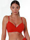 Bluepoint Underwire Triangle Bikini Top with Adjustable Straps Red