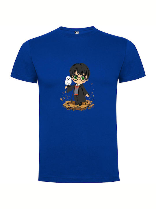 Enchanting Harry Potter Art T-shirt Harry Potter Blue Cotton