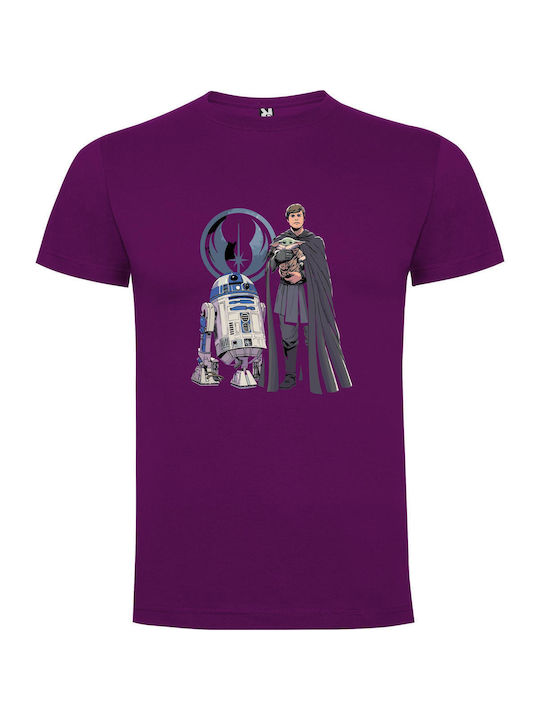 Galactic Duo: Star Wars T-shirt Star Wars Purple Cotton