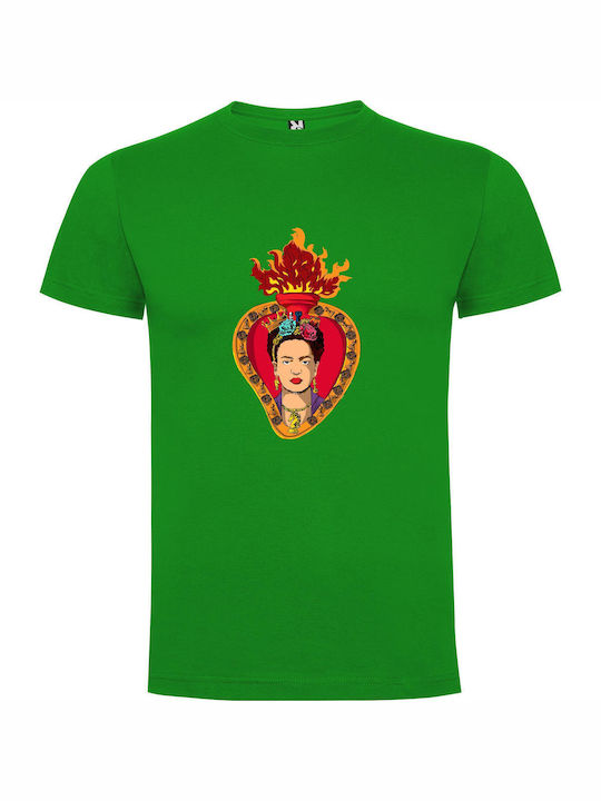 Regal Frida: Transcendent Art T-shirt Frida Kahlo Πράσινο Βαμβακερό